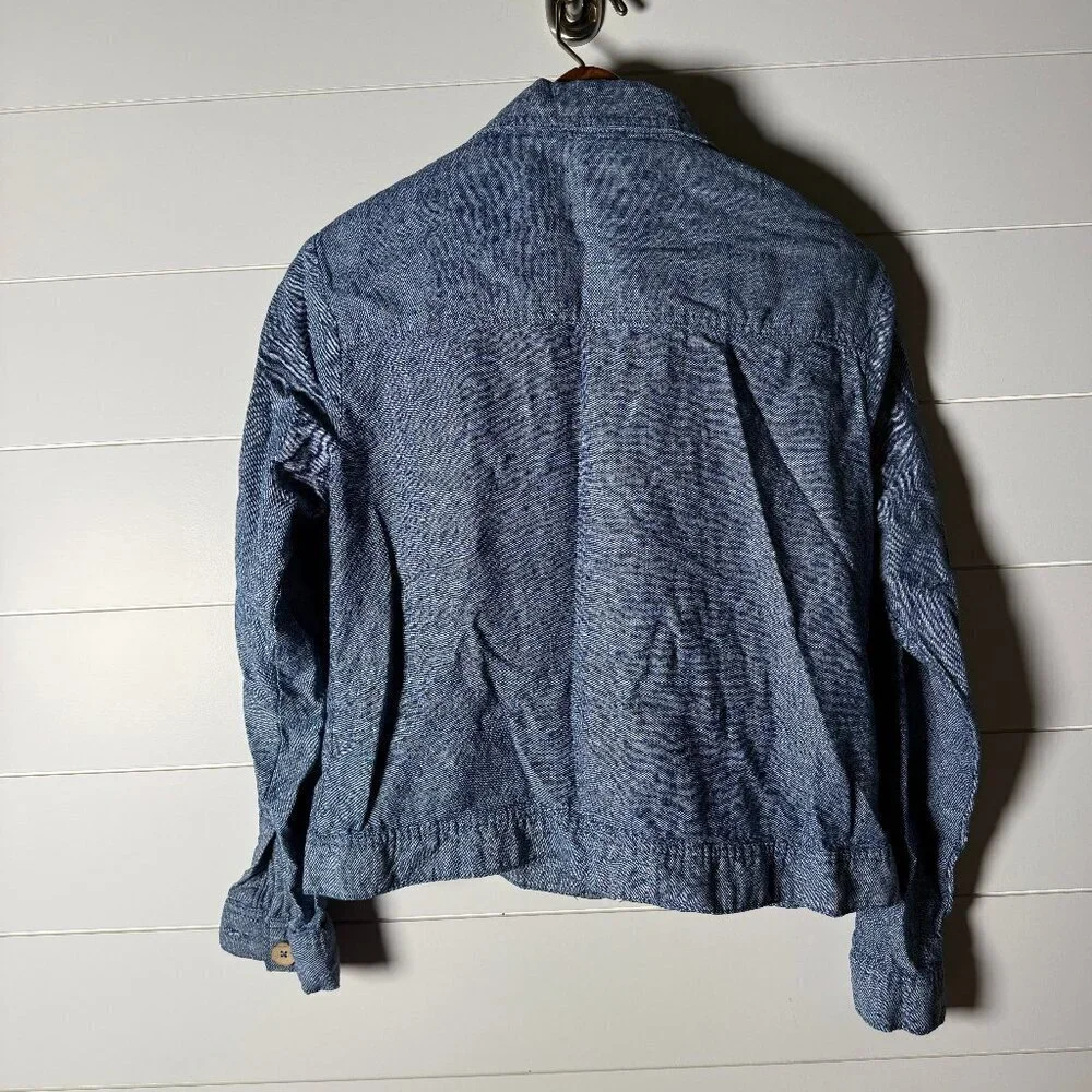 Dash Linen/Rayon Blend Light Jacket Denim Color Size XL